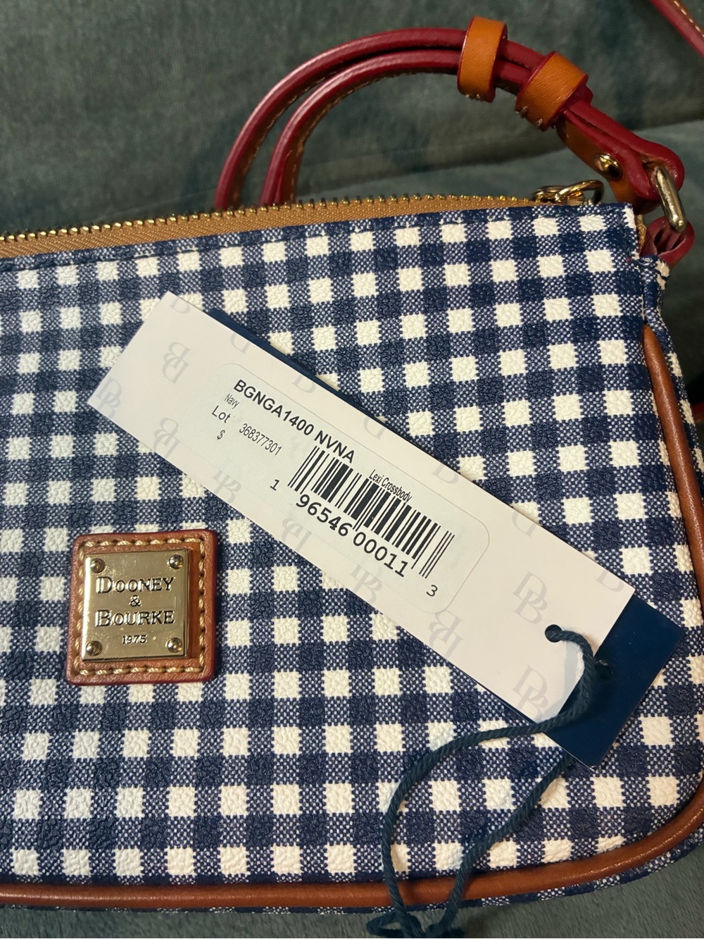 Dooney & Bourke Lexi Navy Gingham Crossbody Bag